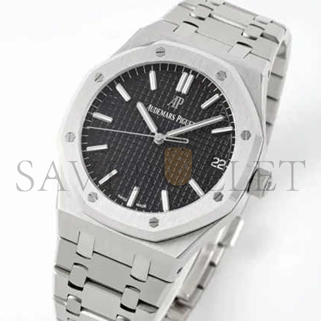 audemars P*g*et royal oak 41mm steel black dial watch 15500st.oo.1220st.03